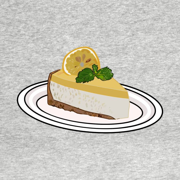 Lemon cheesecake cartoon illustration by Miss Cartoon